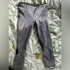 Lululemon Cropped Leggings Grey with Black Mesh